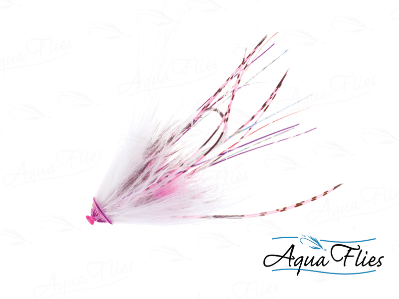 AQUA FLIES Stu's Metal Head Tube WHITE/PINK (PB8A)