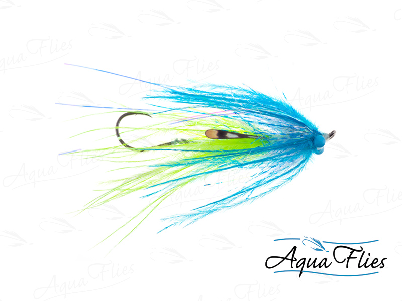 AQUA FLIES JERRY'S ULTRA MINI INTRUDER BLUE/CHARTREUSE (PB9B)