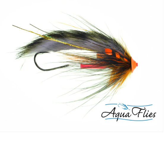  AQUA FLIES Stu's Tiger Tail Turbo Cone - BLACK/ORANGE (PB7B)