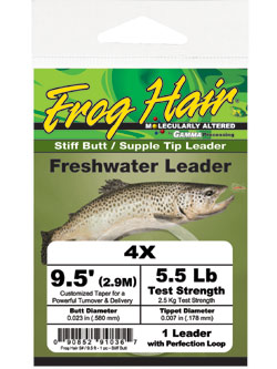FROG HAIR Stiff Butt freshwater 9.5ft Tapered Leaders