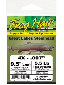 FROG HAIR Great lakes steelhead Supple Butt Tapered Leaders