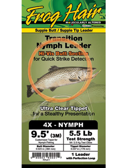 FROG HAIR Transition Nymph stiff Butt Tapered Leaders